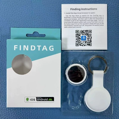 Smart tracking iSearching mobile phone key wallet locator anti-loss device compatible with Android and Apple devices (GPS Locator) - white-universal-model-ios-android