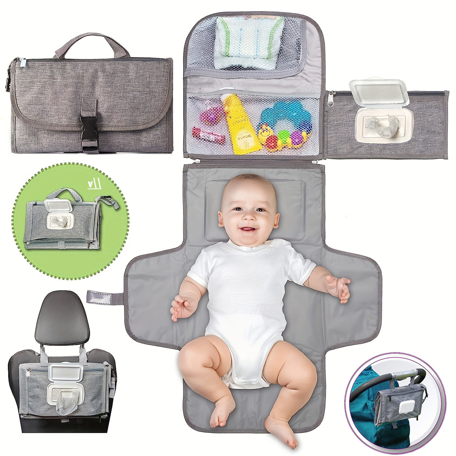Cambiador de pañales multifuncional para mamá, éxito de ventas transfronterizo, impermeable para exteriores, artículos para madres y bebés, cambiador portátil, almacenamiento para bolsas de pañales