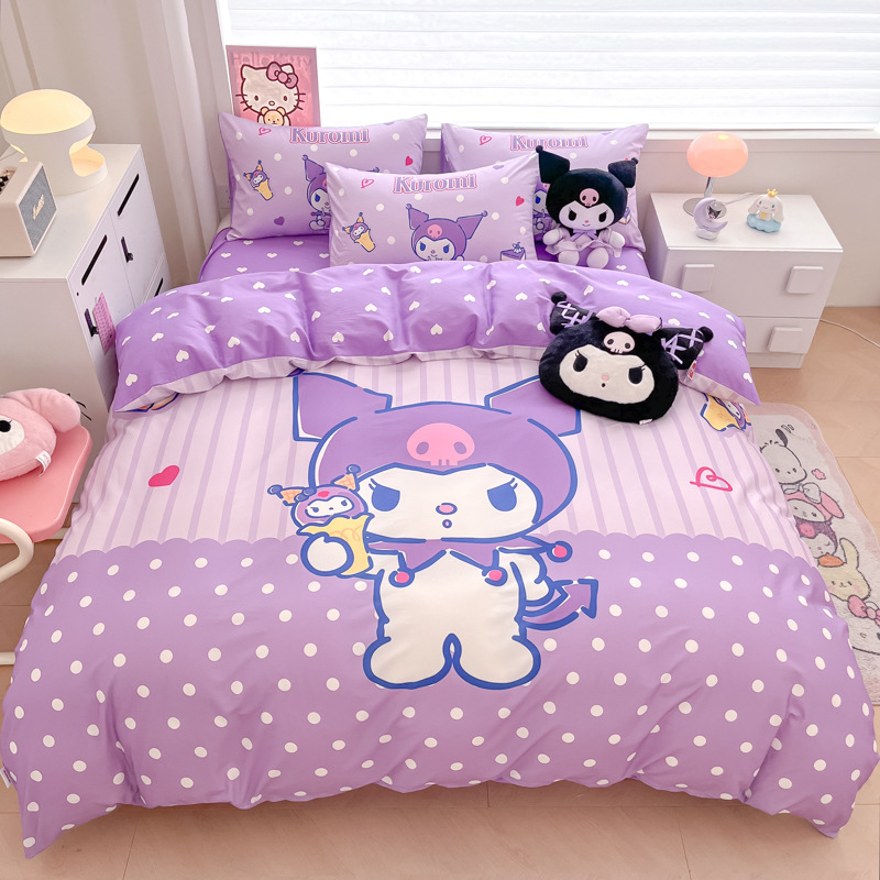 美楽蒂純綿ベッド4点セットのクロミアニメ純綿学生寮3点セットのベッドカバーkt