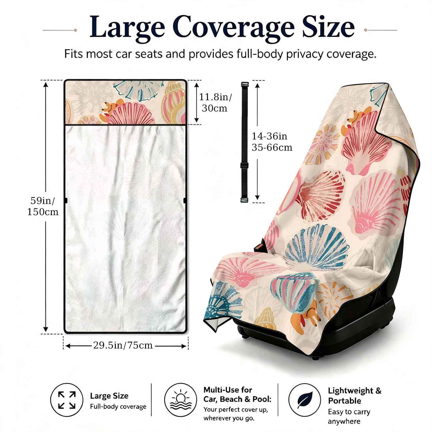 2-piece dual-use car seat cover, ultra-fine fiber, can be used as a beach towel, printed car protective seat cover 13