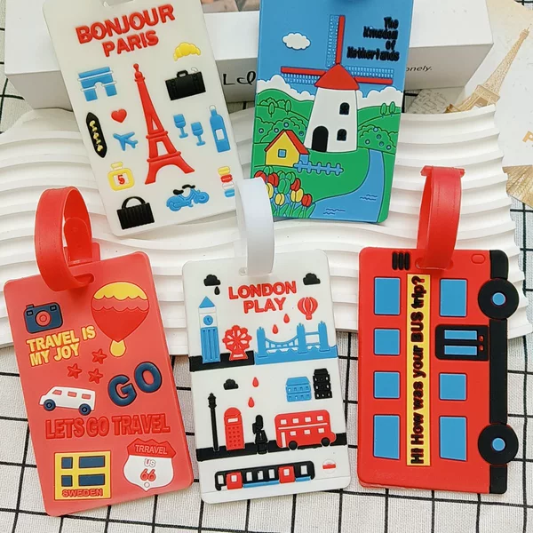 Pvc Cartoon Luggage Tag, Luggage Identification Tag, Soft Rubber Boarding Pass, Gift Pvc Card Holder