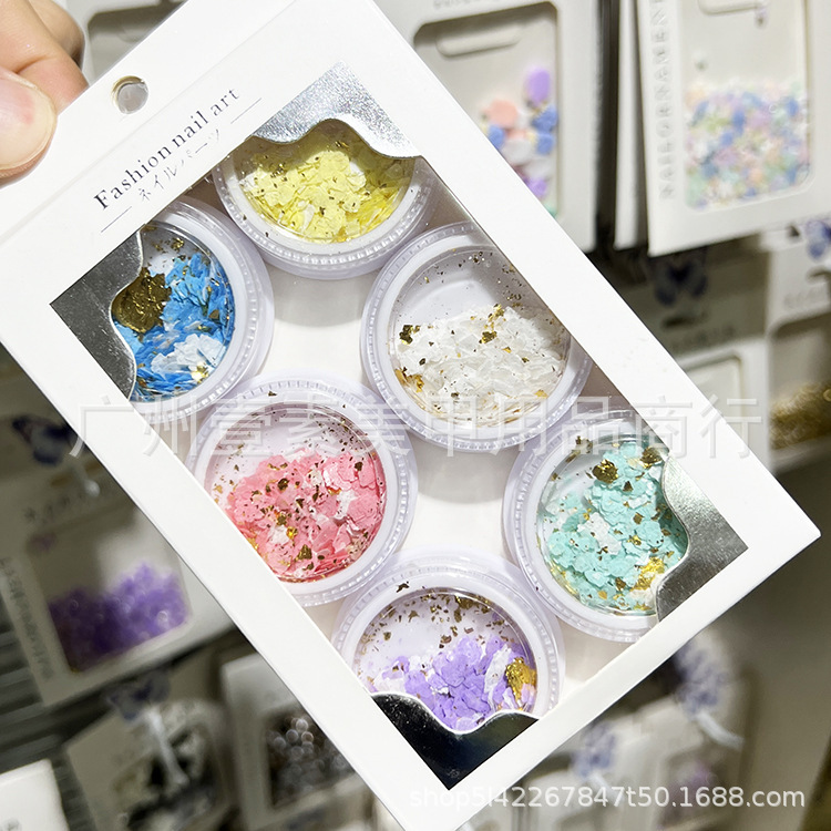 Japanese-Style Mica Flakes Gold Foil Marshmallow Fragments New Trendy Colorful Glitter Nail Decorations