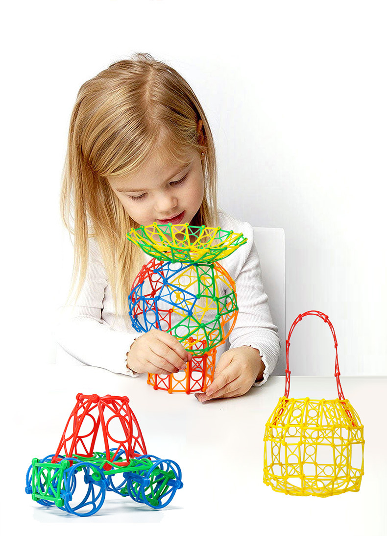 儿童益智拼搭编织花篮积木桌面幼儿园3-6岁拼插拼接智力塑料玩具详情11