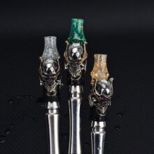wolfcoolvape 阿拉伯水烟吸嘴单面骷髅朋克金箔树脂吸嘴 水烟配件