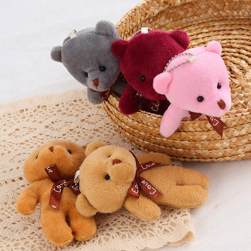 Teddy one-piece bear doll bear pendant plush toy keychain children's gift manufacturer wholesale