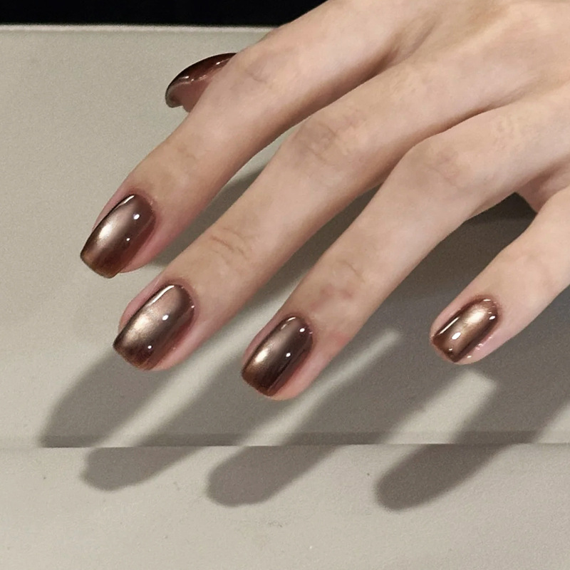 Smoke Cafe Cat's Eye Wear Armor Short Autumn and Winter Explosions Manicure Patch Finished Live Advanced Sense Cat's Eye Armor Strip White