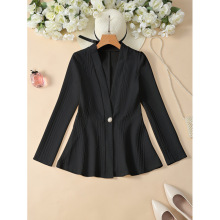 H 43112 Jacquard button long-sleeve jacket �ỨŦ�۳���п�