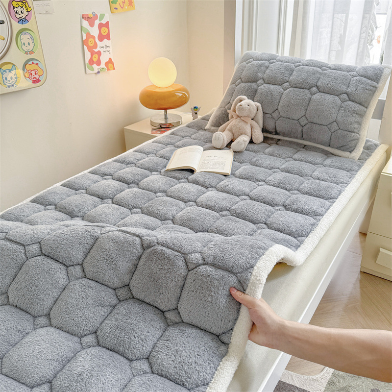 Autumn and Winter Student Dormitory Bed Teddy Velvet Thickened Cotton Soft Mattress Home Bed Mattress Tatami Mattress