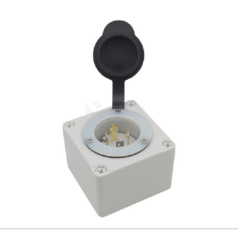 NEMA L14-30 美式接线暗装插头 美标防水防尘嵌入式插头配防水盒