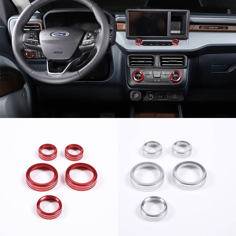 Suitable for 22-24 Ford Maverick Air Conditioning Headlight Knob Decorative Ring Volume Interior Modification