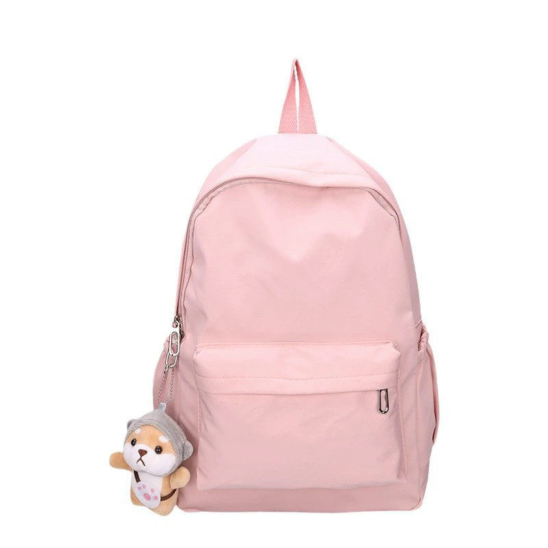 Capacious backpack, nylon sports school bag, Korean style, simple and elegant design, for students