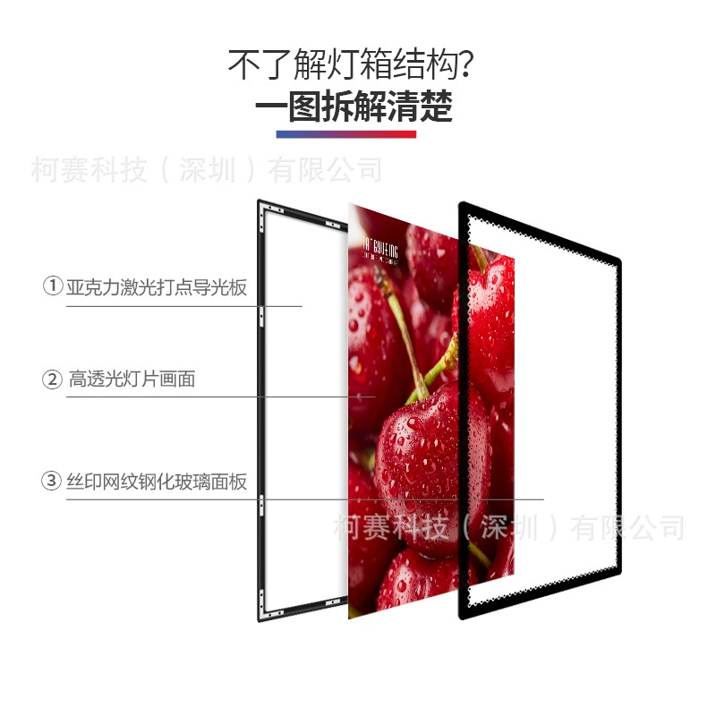 LED ultra-thin drawing light box tempered glass high-definition luminous billboard store can be replaced poster for customization