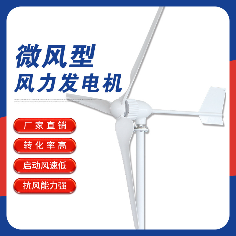 Horizontal axis 1000W small household wind power generator set off…