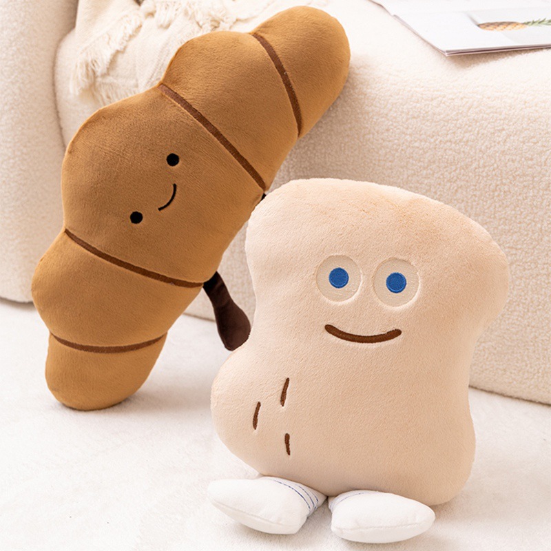 Acrylic cute pillow, plush doll for bed, bread