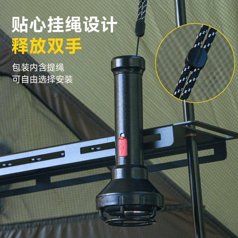 Transfronterizos nueva linterna LED TYPE-C recargable linterna de brújula al aire libre multifuncional camping linterna de luz brillante