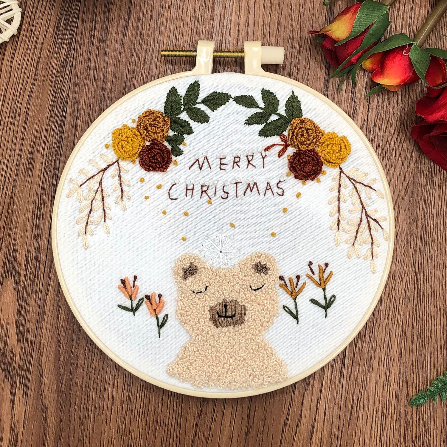 Navidad bordado DIY hecha a mano nueva tela hecha a mano creativa principiante paquete de material de bordado tridimensional