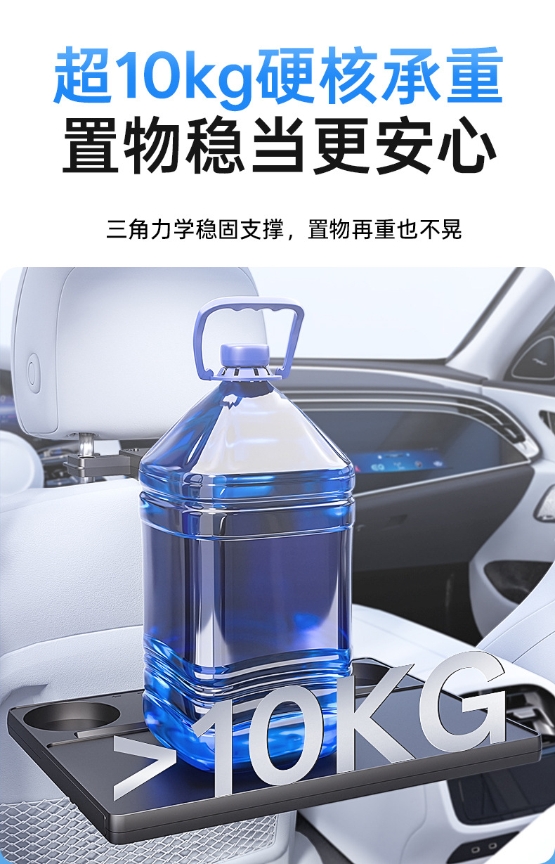 Anti-Slip Car-Mounted Small Table Board, Foldable Rear Seat Table for Car Use, Dining Table, Computer Stand, Table