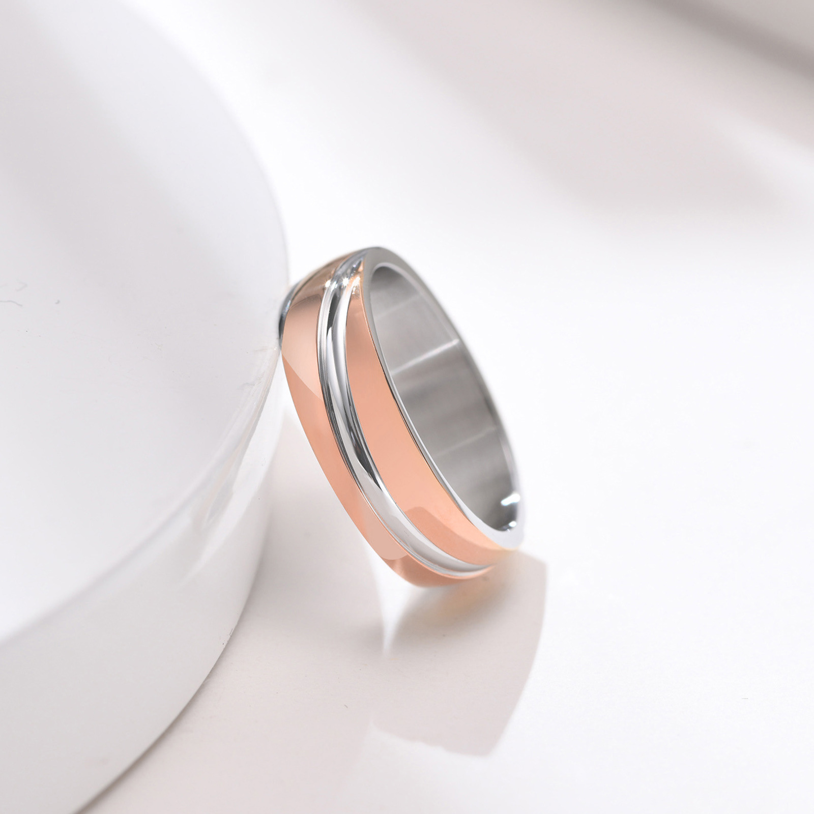 6g Weight Rings Classification 5, 6, 7 Ring Size Daily Occasion Stainless Steel Material Geometric Pattern Men'S Gender Plating Design Simple Style Style Simple Style Geometric Stainless Steel Rings Plating Stainless Steel Rings 5
