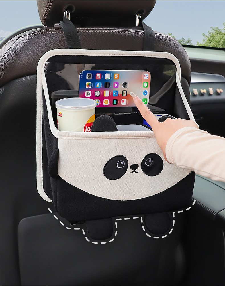 Trash Can Multi-Functional Bag Cartoon Car Seat Back Hanging Storage Box_voghion.com
