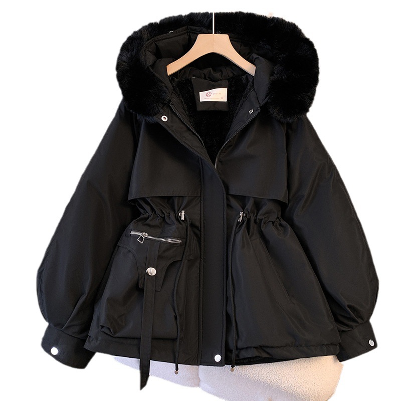 Women's Clothing 2024 new style Warm jacket padded jacket for women, short style, large fur collar, waist slimming, slimming, fashionable casual jacket_voghion.com