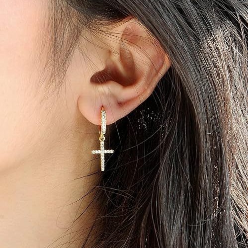 Men's Titanium Stud And Small Hoop Earring Set For Daily Wear_voghion.com