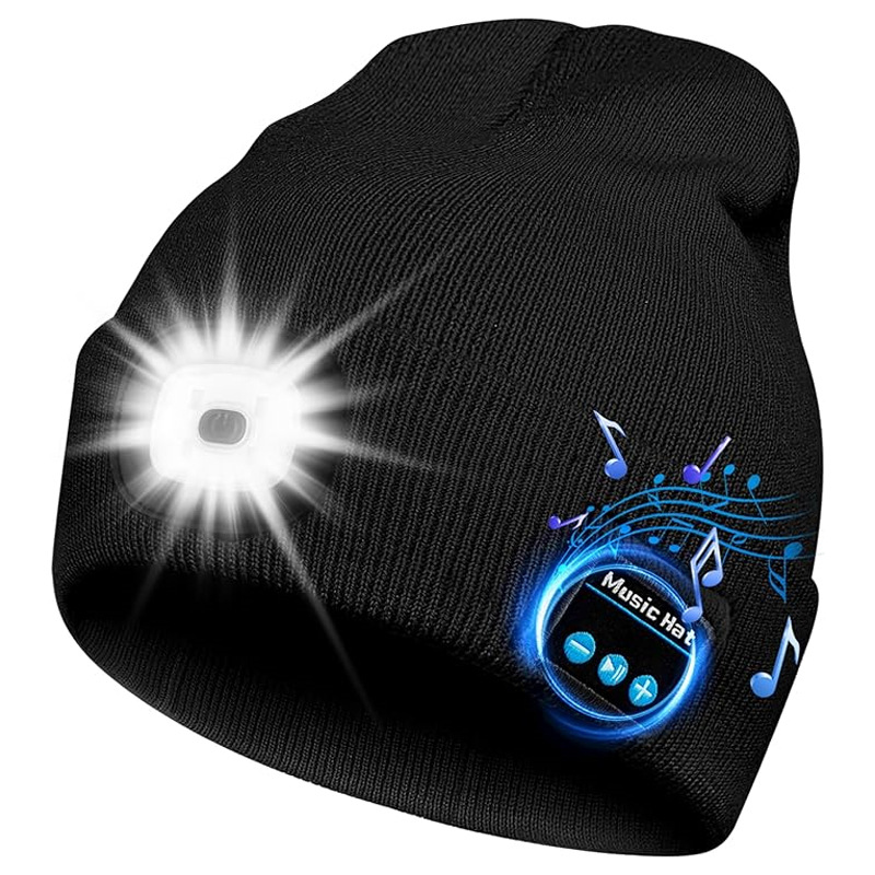 Unisex Wireless music multi-function charging luminous Bluetooth hat Bluetooth LED luminous hat_voghion.com