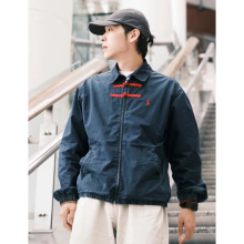 RL x CL陈冠希 联名 红丝绸中式盘扣水洗做旧牛仔夹克外套 男女潮