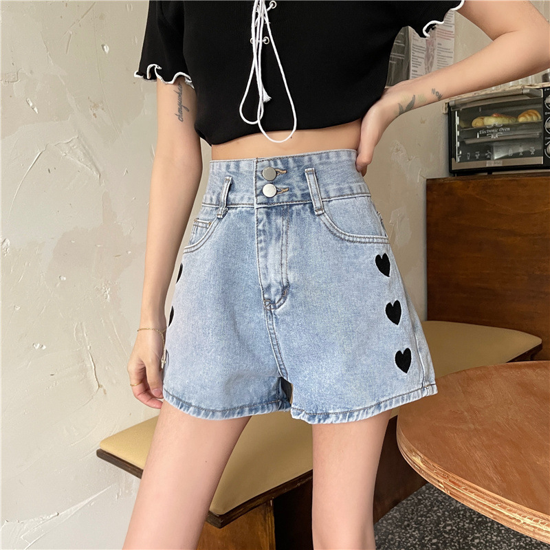 2021 Spring and summer new pattern Korean Edition student cowboy shorts Wide leg pants Paige Hot pants Slacks ins tide