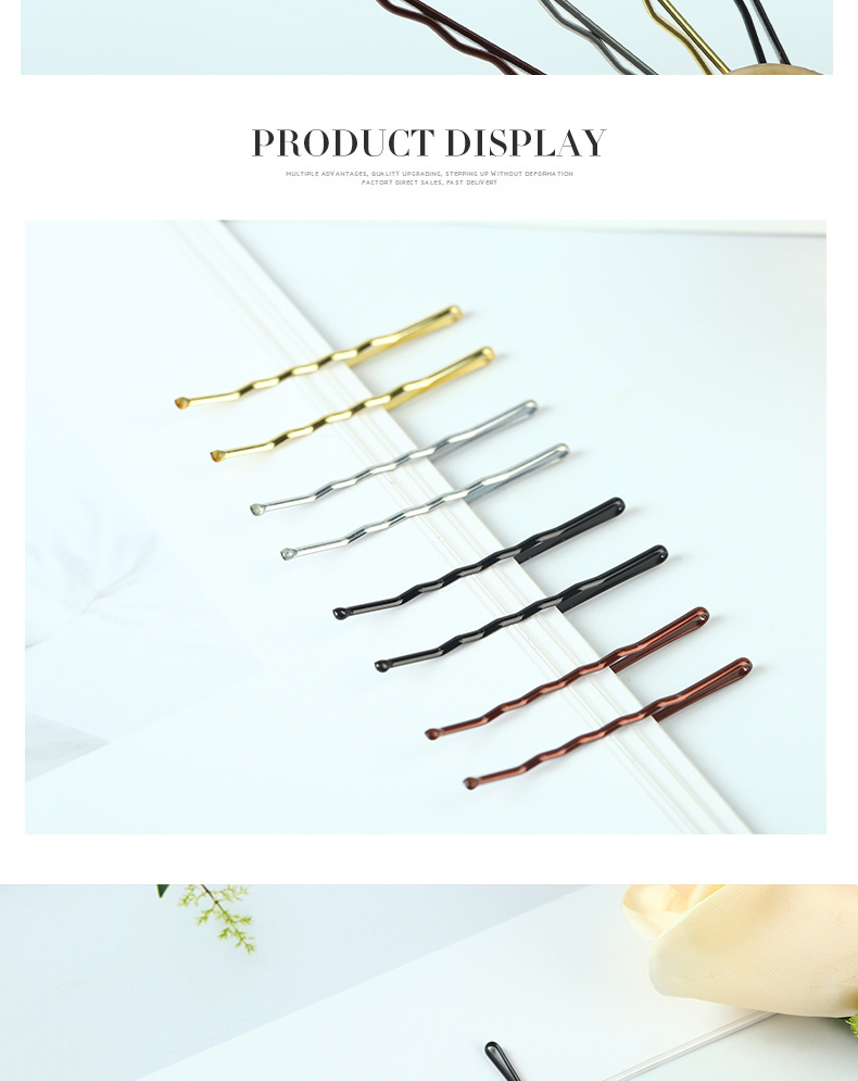 金色银色咖啡色黑色一字波浪夹_08