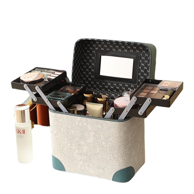 2023 nuevo caso cosmético maleta retro de gran capacidad caja herramientas tatuaje impermeable profesional manicura al por mayor