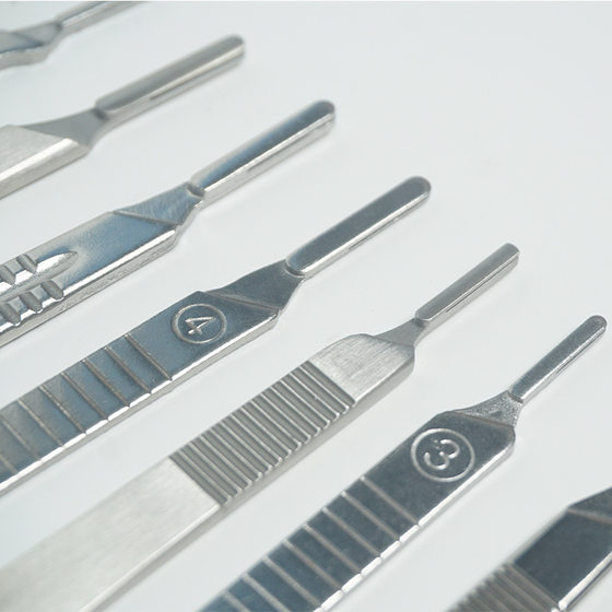 Stainless Steel Surgical Knife Handle Thickened No.3 and No.4 Industrial Veterinary Practice Carving Knife Handle Experimental Biological Dissecting Blade