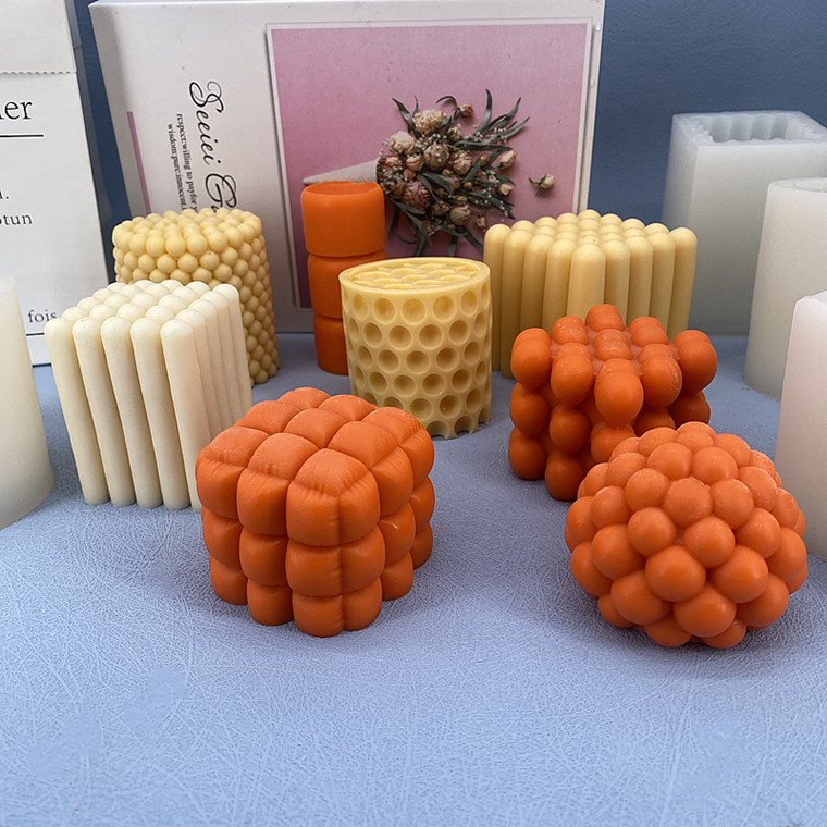 Силиконовая форма для 3D-свечей в виде пузырькового столба, кубика Рубика, DIY-формы для ароматических шаров и гипсовых украшений
