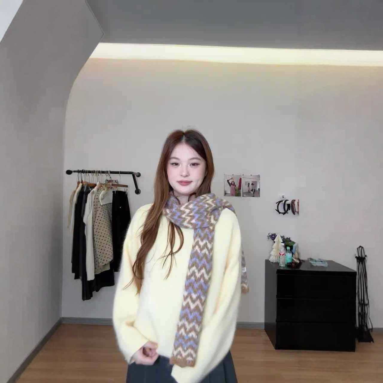 1106韩国代购波浪羊毛围巾