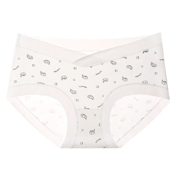 Grade 7A Antibacterial Cotton Low Waist Pregnant Women's Underwear Non-marking Breathable plus size Briefs Elastic Hip-lifting Printed Safety Pants