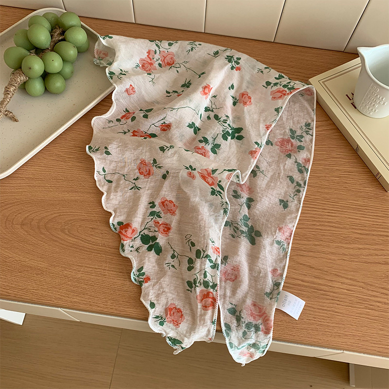 Pañuelo de seda de alta calidad, nuevo estilo, pañuelo de seda literario, pañuelo floral fino, correa para el cabello, serpentina, bufanda triangular de todo fósforo, cintura