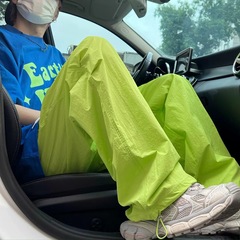夏用女性用黄色の速乾性スポーツパンツ、薄いドーパミン日焼け止め登山ワイドレッグ作業服カジュアル機能空挺部隊パンツ