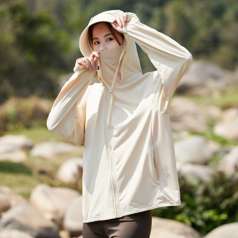 UPF100 Original Yarn Sun Protection Clothing Women's Hat Brim UV Protection Ice Silk Sun Protection Clothing Outdoor Skin Clothing for Men