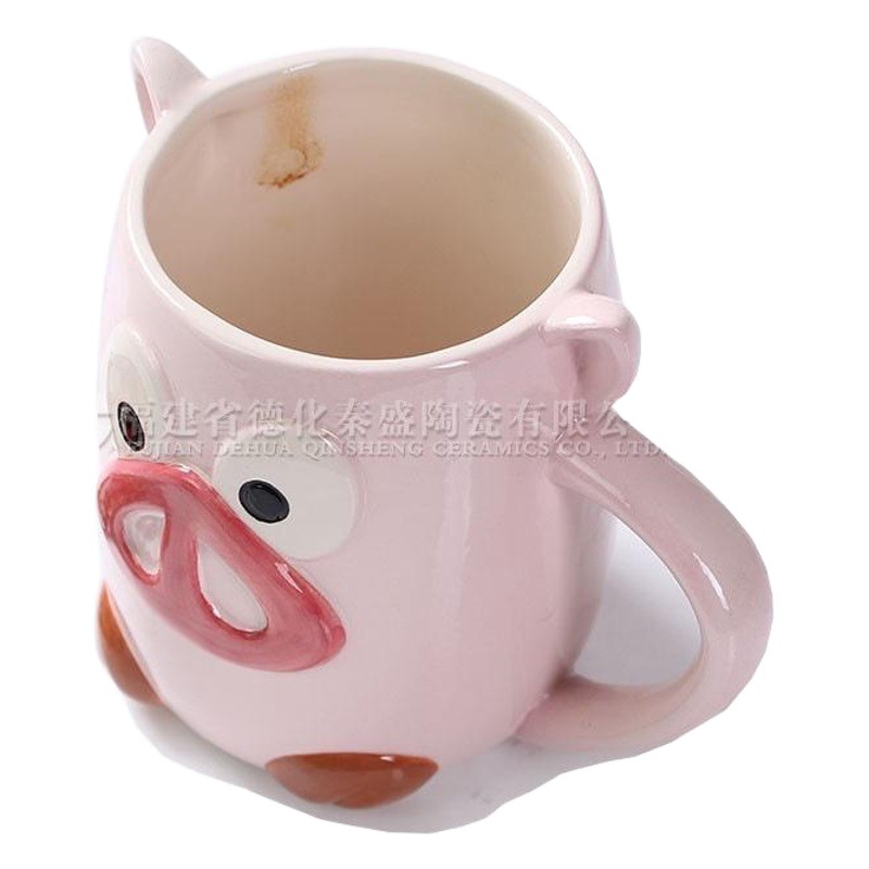 Taza de agua de cerámica de dibujos animados logotipo hogar lindo cerdo taza de regalo creativo taza de agua regalo al por mayor