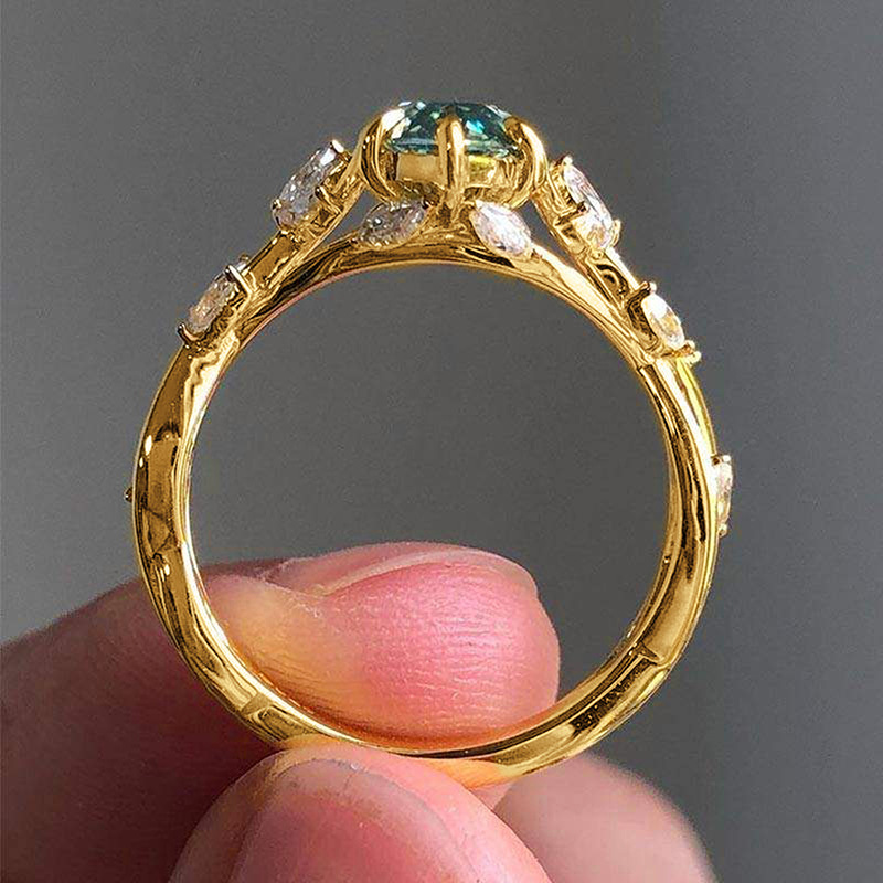 7g Weight 0.03µm Gold Plating Thickness Water Plating Gold Plating Process KC Golden Plated Plating Material Zircon Inlay Material Rings Classification 1 Piece Quantity Holiday, Daily Occasion Copper Material Leaf Pattern All Seasons Season Women's Gender Elegant, Novelty Style Claw Setting Craft Wholesale Jewelry Elegant Novelty Leaf Copper Zircon Rings 8