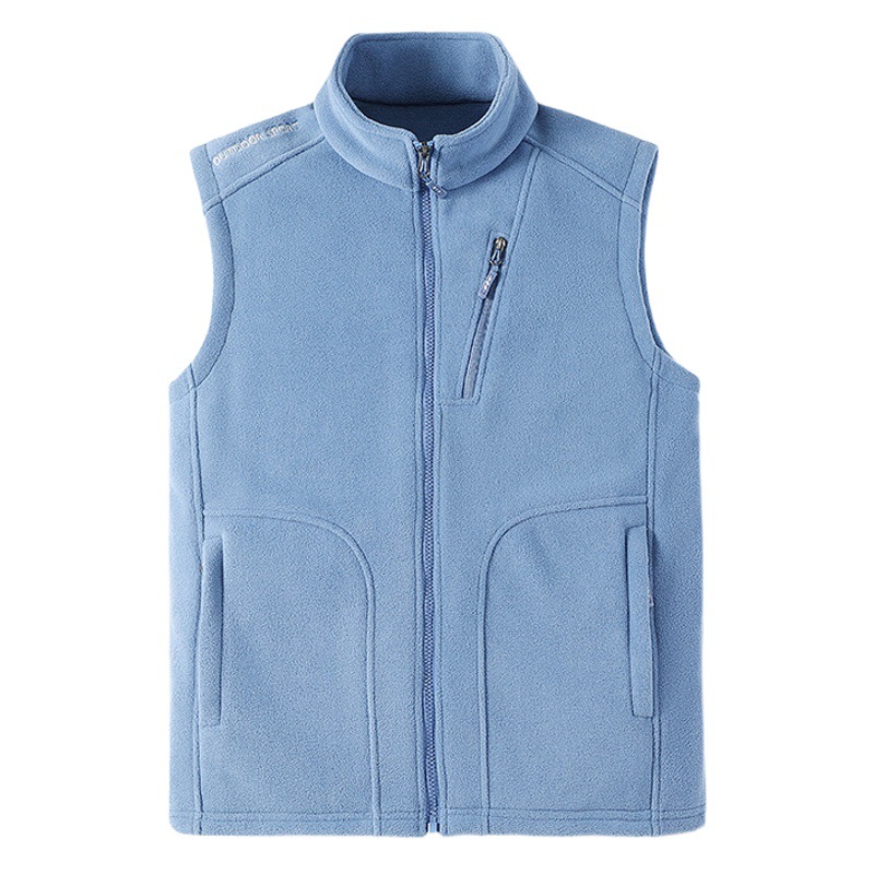 2023 new vest men's autumn and winter fleece-lined thickened polar fleece vest waistcoat warm winter vest plus size