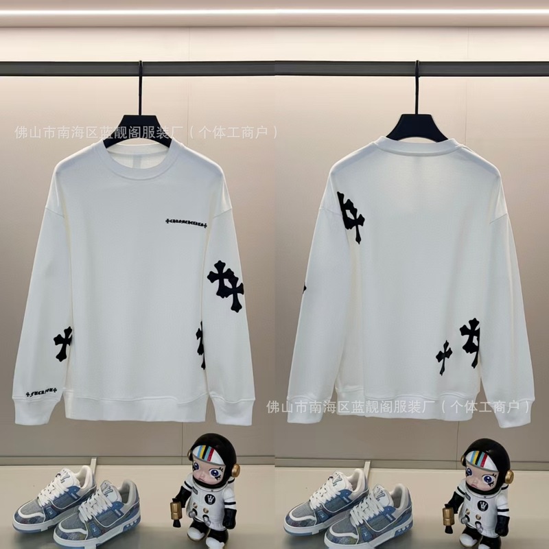 2025跨境爆款高品质Chrome Hearts克罗芯男女印花长袖圆领卫衣潮|undefined