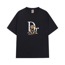 2025精梳棉春夏短袖小熊T恤男士纯棉百搭休闲重磅名牌休闲风潮牌