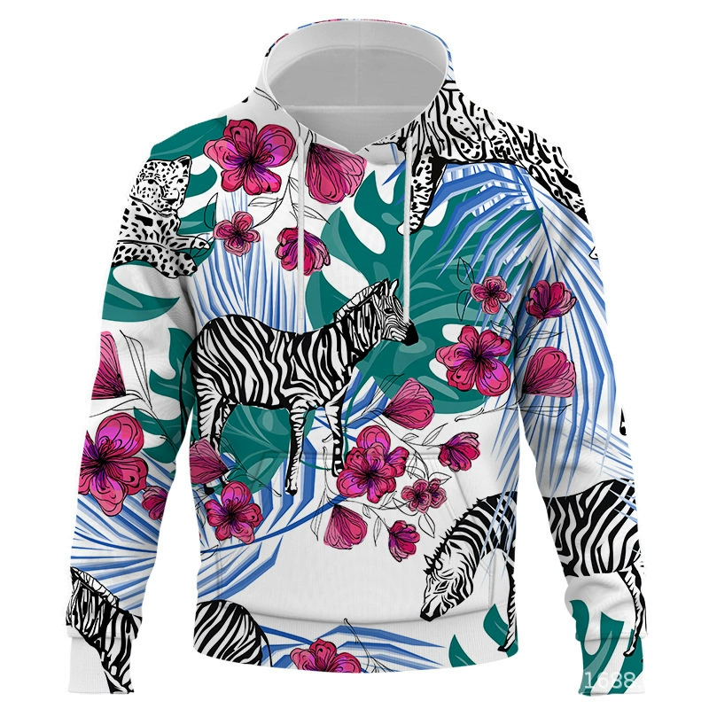 Повседневный крутой женский спортивный пуловер с тропическими животными из мультфильма с капюшоном в стиле аниме Детская уличная куртка с длинным рукавом