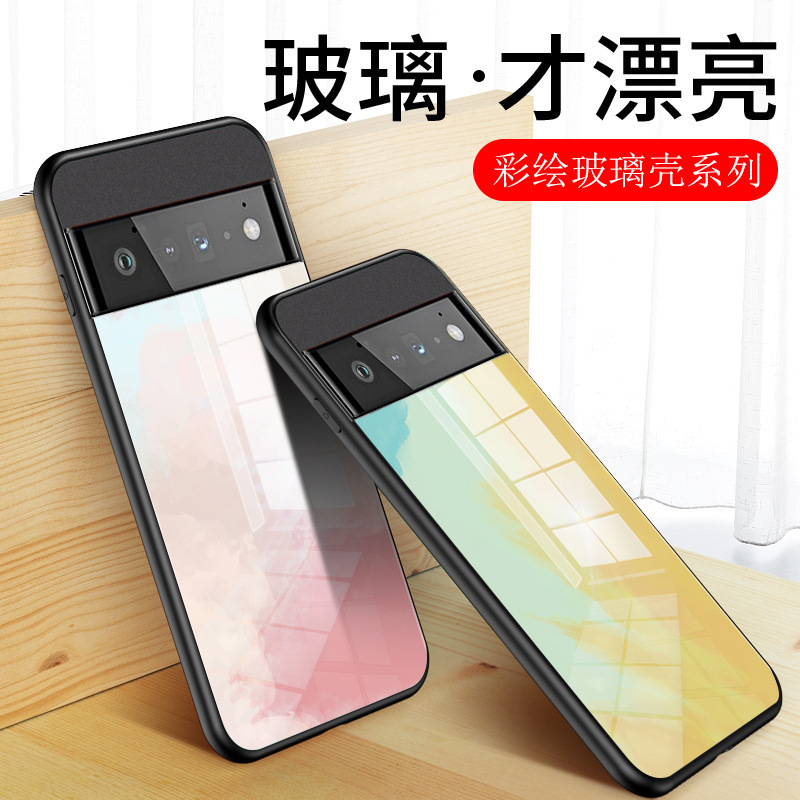 For Google Google 7A Mobile Phone Case Watercolor Glass 8A All-inclusive Pixel Fold Mirror 8pro Protective Case