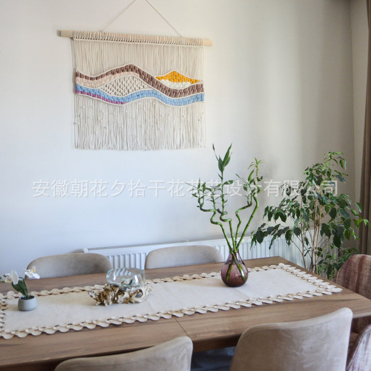 Hand-woven colorful tapestry bedroom famous hotel living room bedroom shopping mall photo background decoration pendant