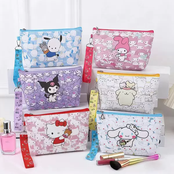 Cross-Border Popular Makeup Bag, Large-Capacity Storage Bag, Travel Portable Cartoon Toiletry Bag, Skin Care Product Storage Bag