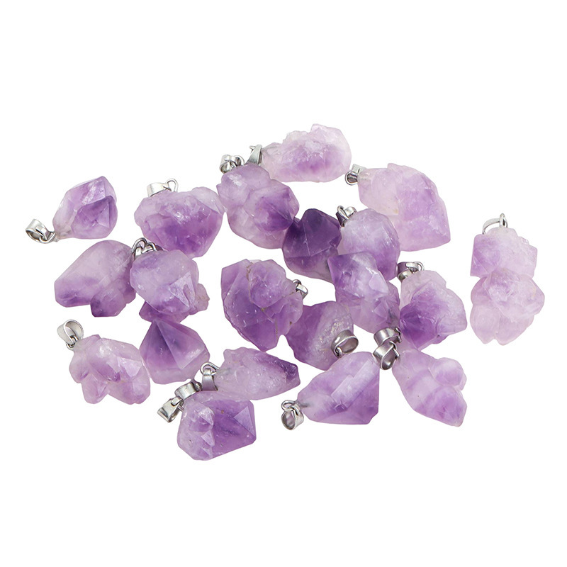 Cross-border natural piedra cruda amatista colgante colgante irregular DIY accesorios colgante amatista natural