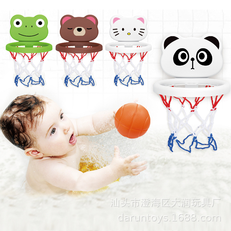 Transfronterizo baño baloncesto agua lechón Marco de baloncesto de dibujos animados interior mini tiro bebé niños juguetes de baño