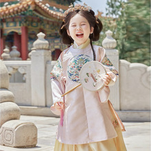 原创明制汉服女童古装中国风儿童唐装秋冬古风大袖儿童摄影写真