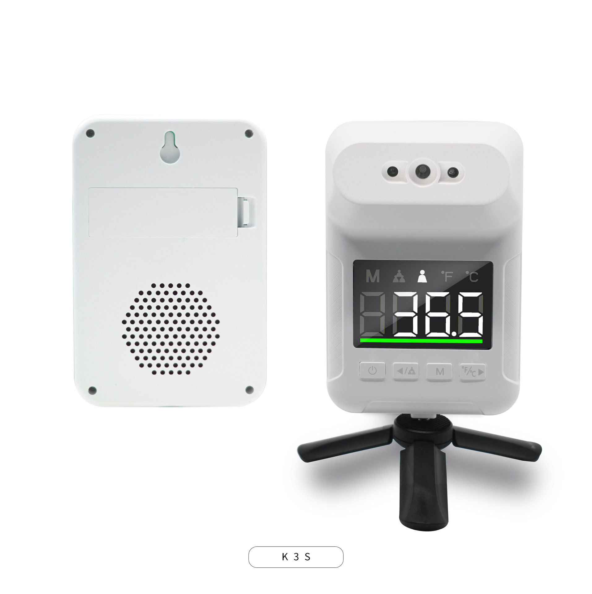 源头厂家k3s语音测温仪御寒红外线测温器额温枪 非接触壁挂式测温